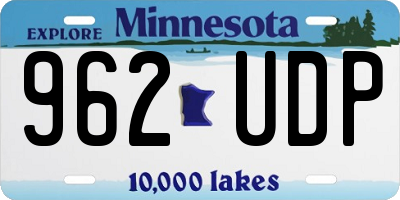 MN license plate 962UDP