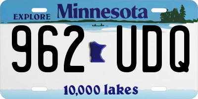 MN license plate 962UDQ