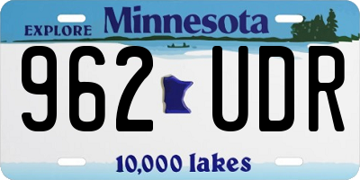 MN license plate 962UDR