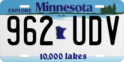 MN license plate 962UDV