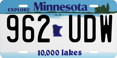 MN license plate 962UDW