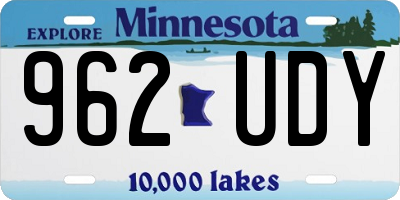 MN license plate 962UDY