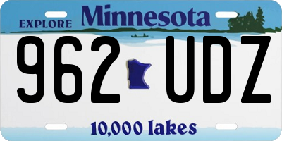 MN license plate 962UDZ