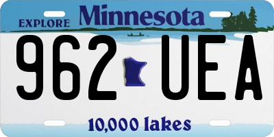 MN license plate 962UEA