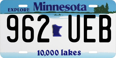 MN license plate 962UEB