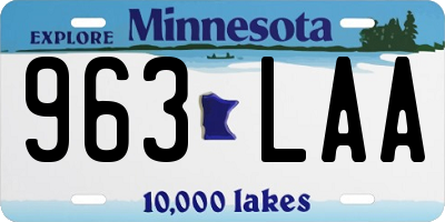 MN license plate 963LAA