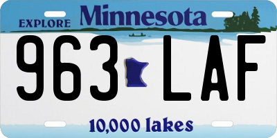 MN license plate 963LAF