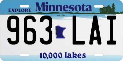 MN license plate 963LAI