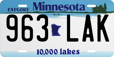 MN license plate 963LAK