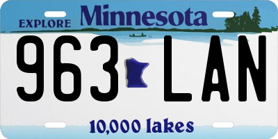 MN license plate 963LAN