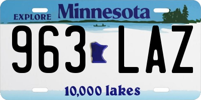 MN license plate 963LAZ