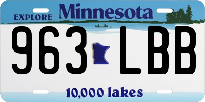MN license plate 963LBB