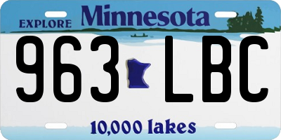 MN license plate 963LBC