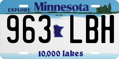 MN license plate 963LBH