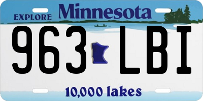MN license plate 963LBI