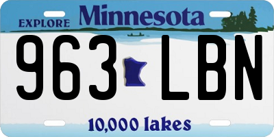 MN license plate 963LBN
