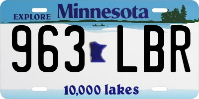 MN license plate 963LBR