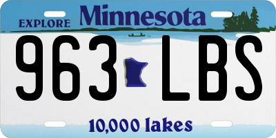 MN license plate 963LBS