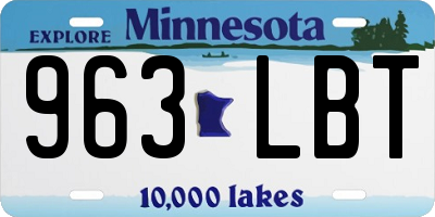 MN license plate 963LBT