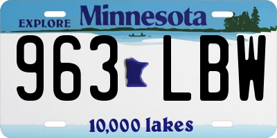 MN license plate 963LBW