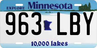 MN license plate 963LBY