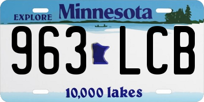 MN license plate 963LCB
