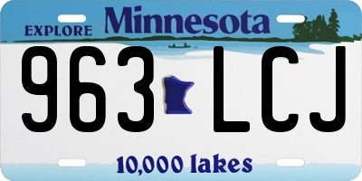 MN license plate 963LCJ