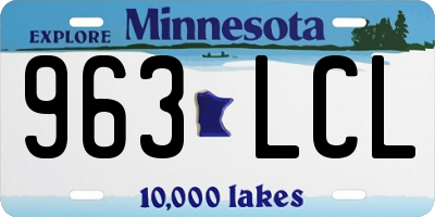 MN license plate 963LCL