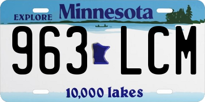 MN license plate 963LCM