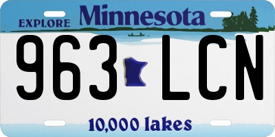 MN license plate 963LCN