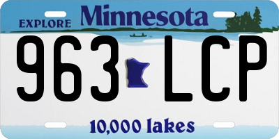 MN license plate 963LCP