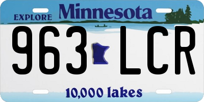 MN license plate 963LCR