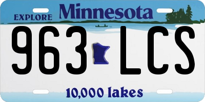 MN license plate 963LCS