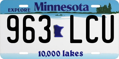 MN license plate 963LCU