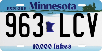 MN license plate 963LCV