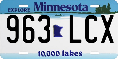 MN license plate 963LCX