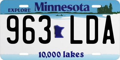 MN license plate 963LDA