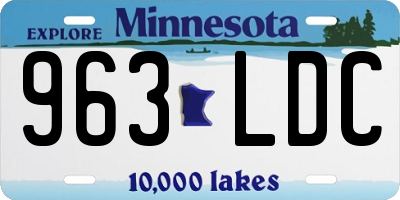 MN license plate 963LDC