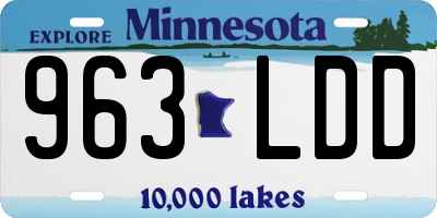 MN license plate 963LDD
