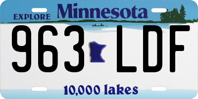 MN license plate 963LDF