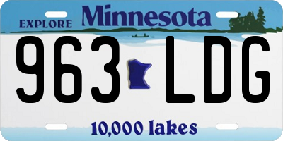 MN license plate 963LDG