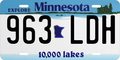 MN license plate 963LDH