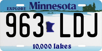 MN license plate 963LDJ