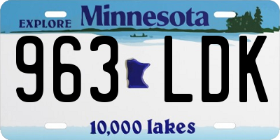 MN license plate 963LDK
