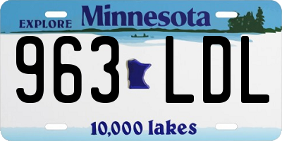 MN license plate 963LDL