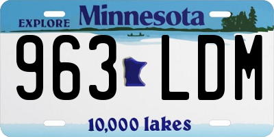 MN license plate 963LDM