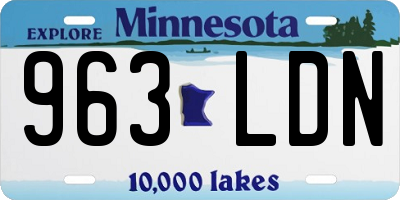 MN license plate 963LDN