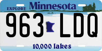 MN license plate 963LDQ