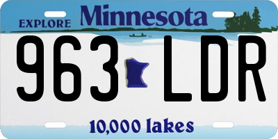 MN license plate 963LDR