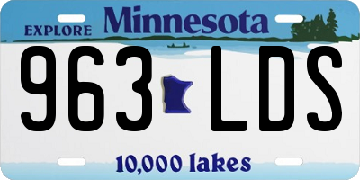 MN license plate 963LDS